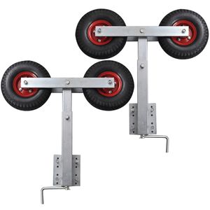 vidaXL Podpera na lodn&yacute; pr&iacute;ves s dvojit&yacute;m kolesom 2 ks, 59 - 84 cm