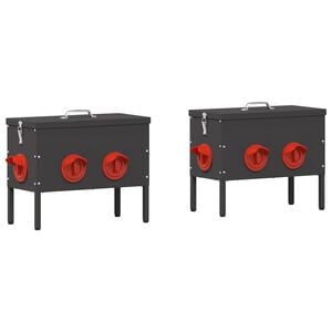 vidaXL Kŕmidlo pre kurčat&aacute; 2 pcs Čierna 41,5 x 20,5 x 33 cm