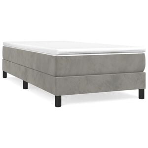 vidaXL Posteľn&yacute; r&aacute;m s boxspringom bledosiv&yacute; 80x200 cm zamat