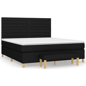 vidaXL Posteľn&yacute; r&aacute;m boxspring s matracom čierny 180x200 cm l&aacute;tka