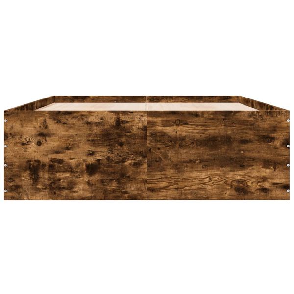 vidaXL Posteľn&yacute; r&aacute;m dymov&yacute; dub 135x190 cm kompozitn&eacute; drevo