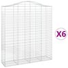 vidaXL Obl&uacute;kov&yacute; gabionov&yacute; k&ocirc;&scaron; 6 ks 200x50x220/240cm pozinkovan&eacute; železo