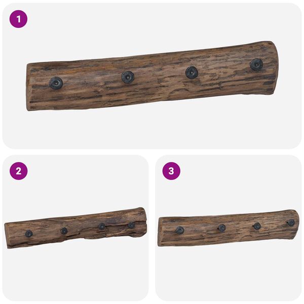 vidaXL Ve&scaron;iak Hned&aacute; 50 x 8 x 12 cm Mas&iacute;vne obnoven&eacute; drevo