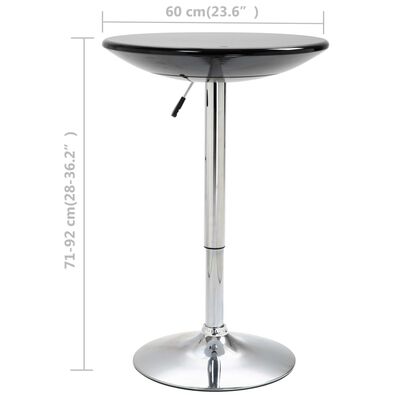 vidaXL Barový stôl čierny Ø60 cm ABS