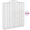 vidaXL Obl&uacute;kov&yacute; gabionov&yacute; k&ocirc;&scaron; 10ks 200x50x220/240cm pozinkovan&eacute; železo