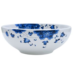 vidaXL Um&yacute;vadlo na dosku bielo-modr&eacute; okr&uacute;hle &Phi;41x14 cm keramick&eacute;