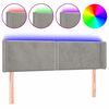 vidaXL Čelo postele s LED bledosiv&eacute; 147x16x78/88 cm zamat
