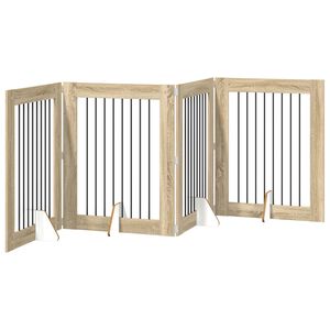 vidaXL Skladacia psia br&aacute;na so stojanmi 4 ks Dub sonoma 321 cm