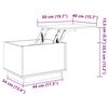 vidaXL Konferenčný stolík biely 40x50x35 cm borovicový masív