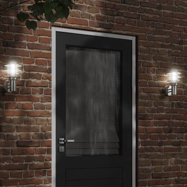 vidaXL Vonkaj&scaron;ie n&aacute;stenn&eacute; svetlo strieborn&eacute; nehrdzavej&uacute;ca oceľ