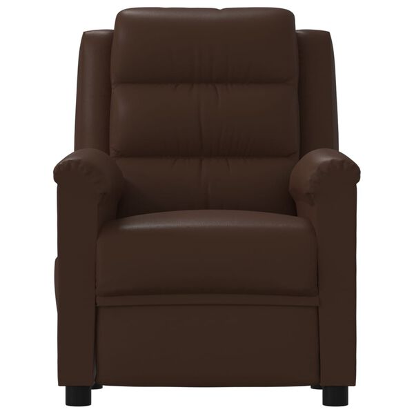 vidaXL Elektrické masážne kreslo hnedé umelá koža