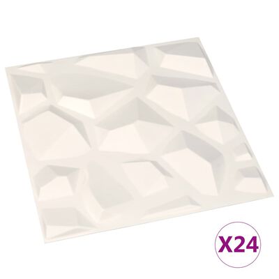 vidaXL Nástenné 3D panely 24 ks 0,5x0,5 m 6 m²