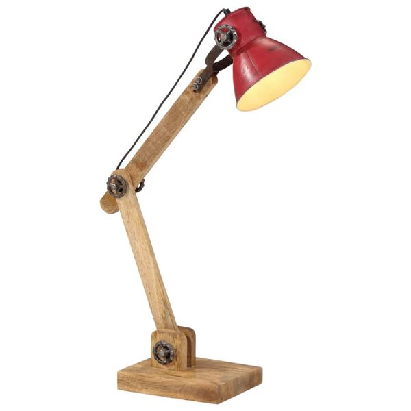 vidaXL Stolov&aacute; lampa 25 W &scaron;muhovan&aacute; červen&aacute; 23x18x96 cm E27