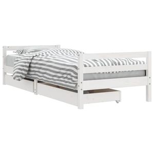 vidaXL R&aacute;m detskej postele so z&aacute;suvkami biely 80x200 cm mas. borovica