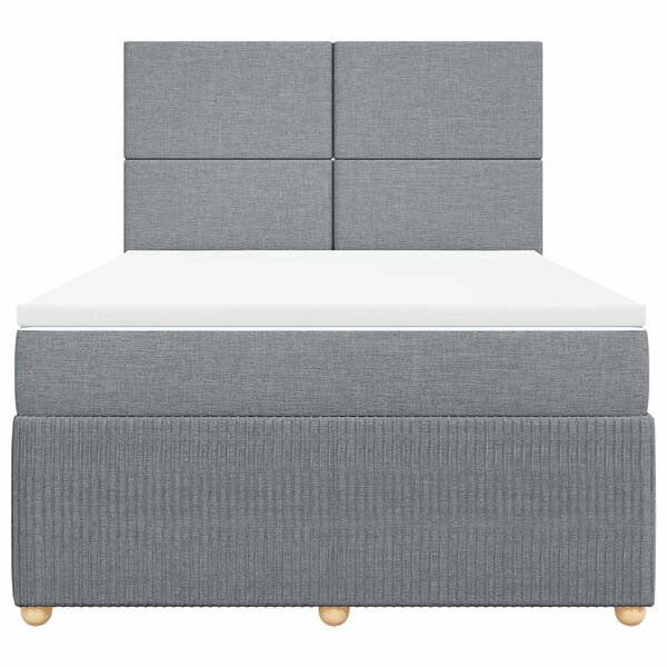 vidaXL Boxspring posteľ s matracom bledosiv&aacute; 140x200 cm l&aacute;tka