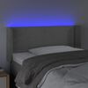 vidaXL Čelo postele s LED bledosiv&eacute; 83x16x78/88 cm zamat