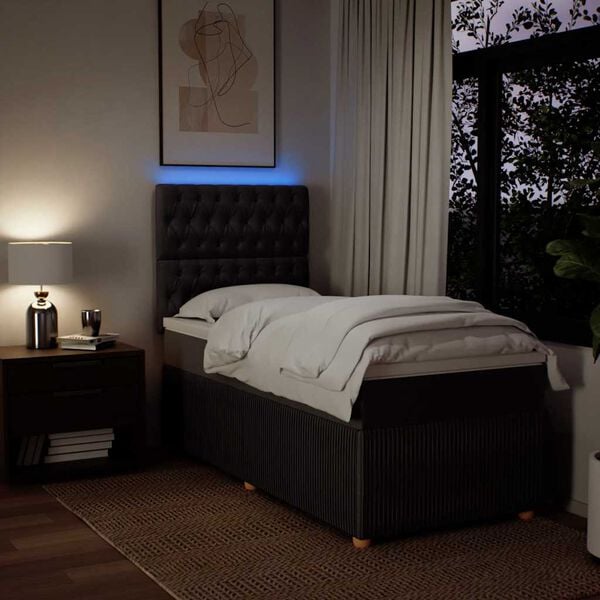 vidaXL Boxspring posteľ s matracom tmavohned&aacute; 90x190 cm l&aacute;tka