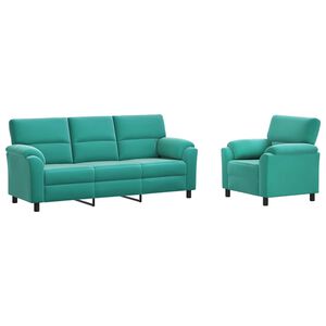 vidaXL Sada pohoviek 2 pcs Tyrkysov&aacute; Zamat