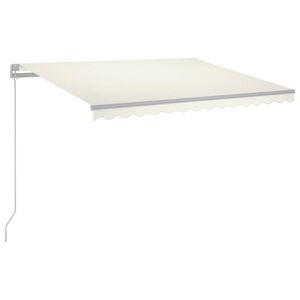 vidaXL Ručne zaťahovacia mark&iacute;za s LED 300x250 cm kr&eacute;mov&aacute;