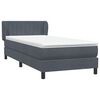 vidaXL Posteľn&yacute; r&aacute;m boxspring s matracom tmavosiv&yacute; 80x220 cm zamat