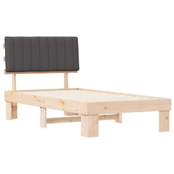 vidaXL R&aacute;m postele s čal&uacute;nen&yacute;m čelom Tmavo &scaron;ed&aacute; 100 x 200 cm