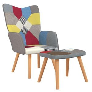 vidaXL Relaxačn&eacute; kreslo s podnožkou patchwork l&aacute;tka