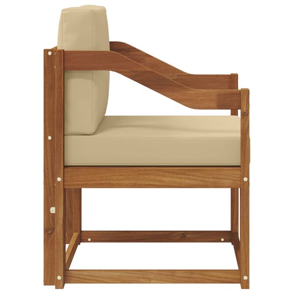 vidaXL Vonkaj&scaron;ia pohovka Mas&iacute;vne ak&aacute;ciov&eacute; drevo a polyester Pr&iacute;rodn&aacute;