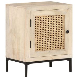 vidaXL Nočn&yacute; stol&iacute;k 40x30x50 cm mangovn&iacute;kov&yacute; mas&iacute;v a pr&iacute;rodn&yacute; r&aacute;kos