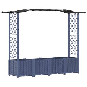 vidaXL Vyv&yacute;&scaron;en&yacute; z&aacute;hon s mriežkou a strechou Siv&aacute; 204 x 40 x 138 cm PP