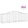 vidaXL Obl&uacute;kov&yacute; gabionov&yacute; k&ocirc;&scaron; 14 ks 200x50x60/80 cm pozinkovan&eacute; železo