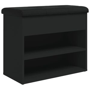 vidaXL Lavička na top&aacute;nky čierna 62x32x50 cm kompozitn&eacute; drevo