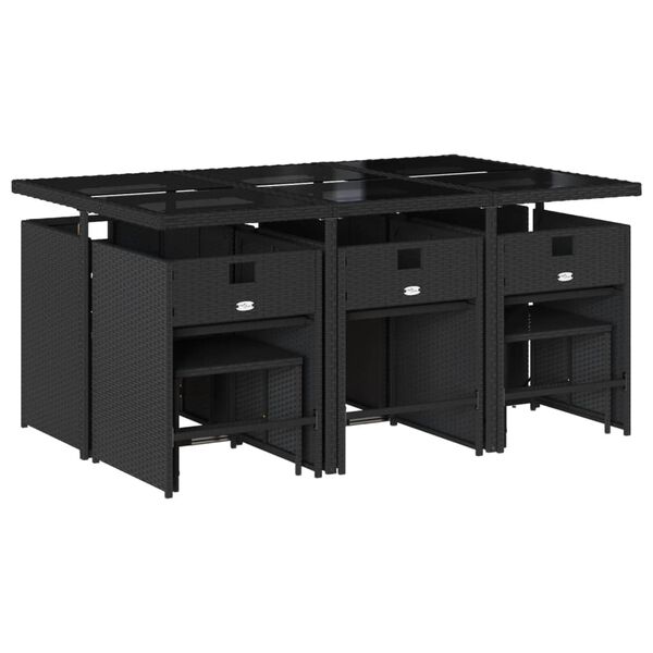 vidaXL 11-dielna z&aacute;hradn&aacute; jed&aacute;lensk&aacute; sada s vank&uacute;&scaron;mi čierna polyratan