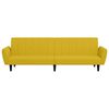 vidaXL 2-miestna rozkladacia pohovka, žlt&aacute;, zamat