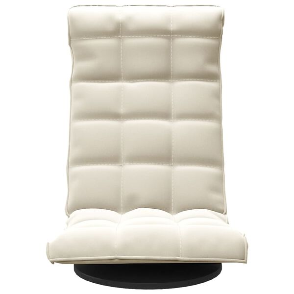 vidaXL Otočná podlahová stolička krémová zamatová