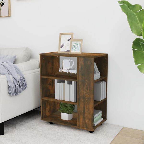 vidaXL Skrinka na kolieskach dymov&yacute; dub 60x35x75 cm spracovan&eacute; drevo