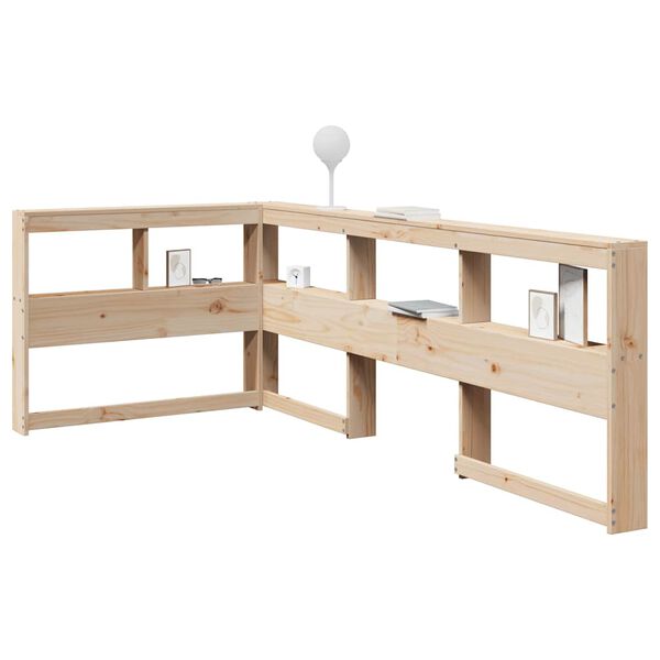 VidaXL Knižnica čelo v tvare L 90 cm mas&iacute;vna borovica