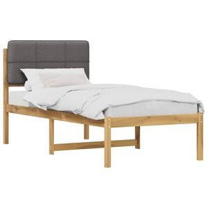 vidaXL R&aacute;m postele s čal&uacute;nen&yacute;m čelom Bielen&aacute; a svetlosiv&aacute; 90 x 200 cm