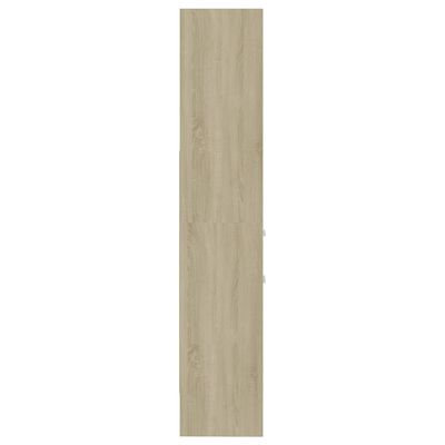 vidaXL Knižnica, biela a dub sonoma 40x35x180 cm, kompozitné drevo