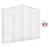 vidaXL Obl&uacute;kov&eacute; gabi&oacute;nov&eacute; ko&scaron;e 3ks 200x30x160/180cm pozinkovan&eacute; železo