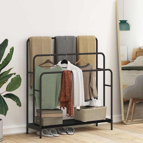 vidaXL Ve&scaron;iak na oblečenie s poličkou Čierny dub 90 x 30 x 100,5 cm