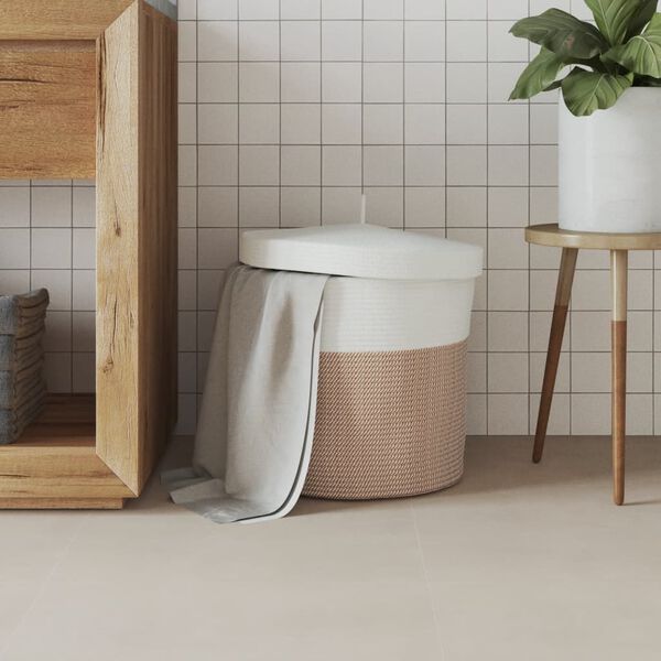 vidaXL &Uacute;ložn&yacute; k&ocirc;&scaron; s vekom hnedo-biely &Oslash;40x35 cm bavlna