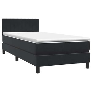 vidaXL Posteľn&yacute; r&aacute;m boxspring s matracom čierny 80x220 cm zamat