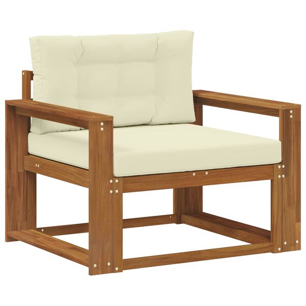 vidaXL Z&aacute;hradn&aacute; stredn&aacute; sedačka Pevn&eacute; ak&aacute;ciov&eacute; drevo Pr&iacute;rodn&aacute;