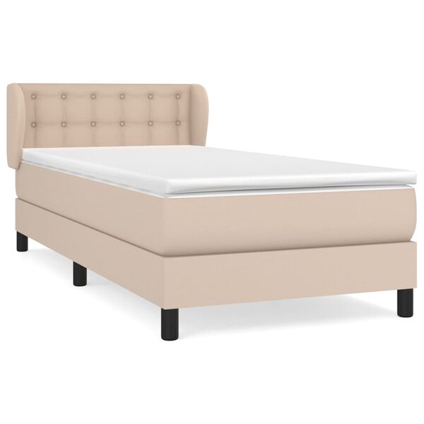 vidaXL Boxspring posteľ s matracom kapučínová 100x200 cm umelá koža