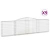 vidaXL Obl&uacute;kov&eacute; gabi&oacute;nov&eacute; ko&scaron;e 9ks 400x30x100/120cm pozinkovan&eacute; železo