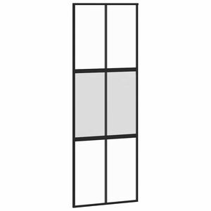 vidaXL Posuvn&eacute; dvere čierne 76x205 cm tvrden&eacute; sklo a hlin&iacute;k