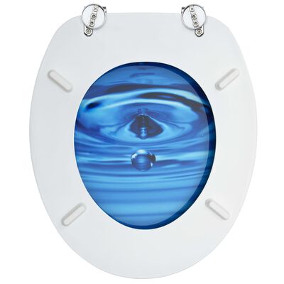 vidaXL WC sedadlo s poklopom MDF modrý dizajn s kvapkou