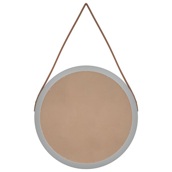 vidaXL N&aacute;stenn&eacute; zrkadlo s popruhom strieborn&aacute; &Oslash; 45 cm