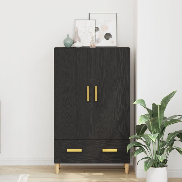 vidaXL Highboard Čierny dub 70 x 31 x 115 cm Kompozitné drevo