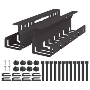 vidaXL &Uacute;ložn&yacute; box na k&aacute;ble pod st&ocirc;l 2 ks Čierna 43 x 9 x 11 cm Oceľ